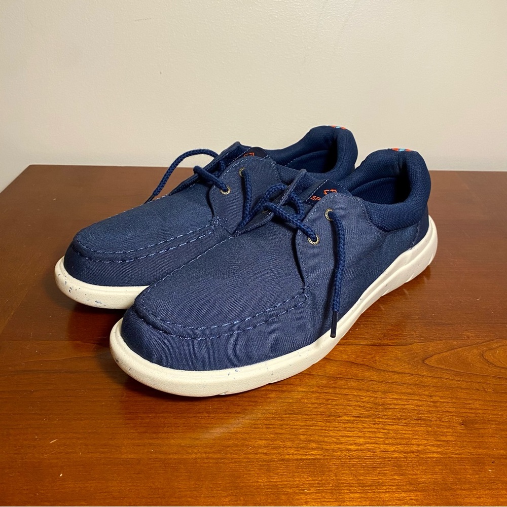 Womens Size 12M Sperry Captains Moc SeaCycled Slip On Comfort Sneakers Navy *NEW